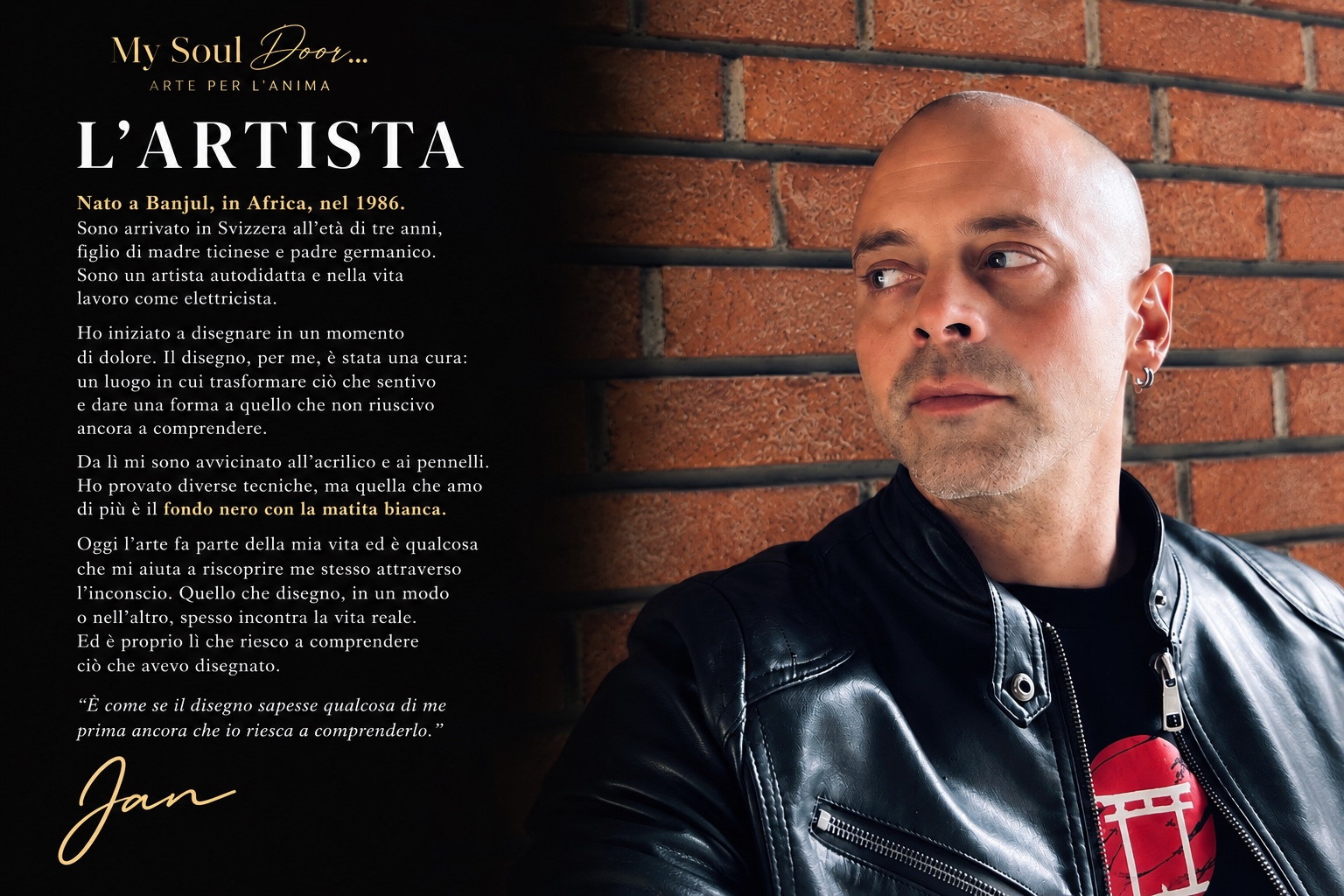 Jan davanti a una sua opera